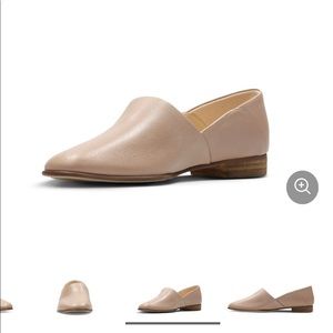 Clarks pure tone praline leather flat